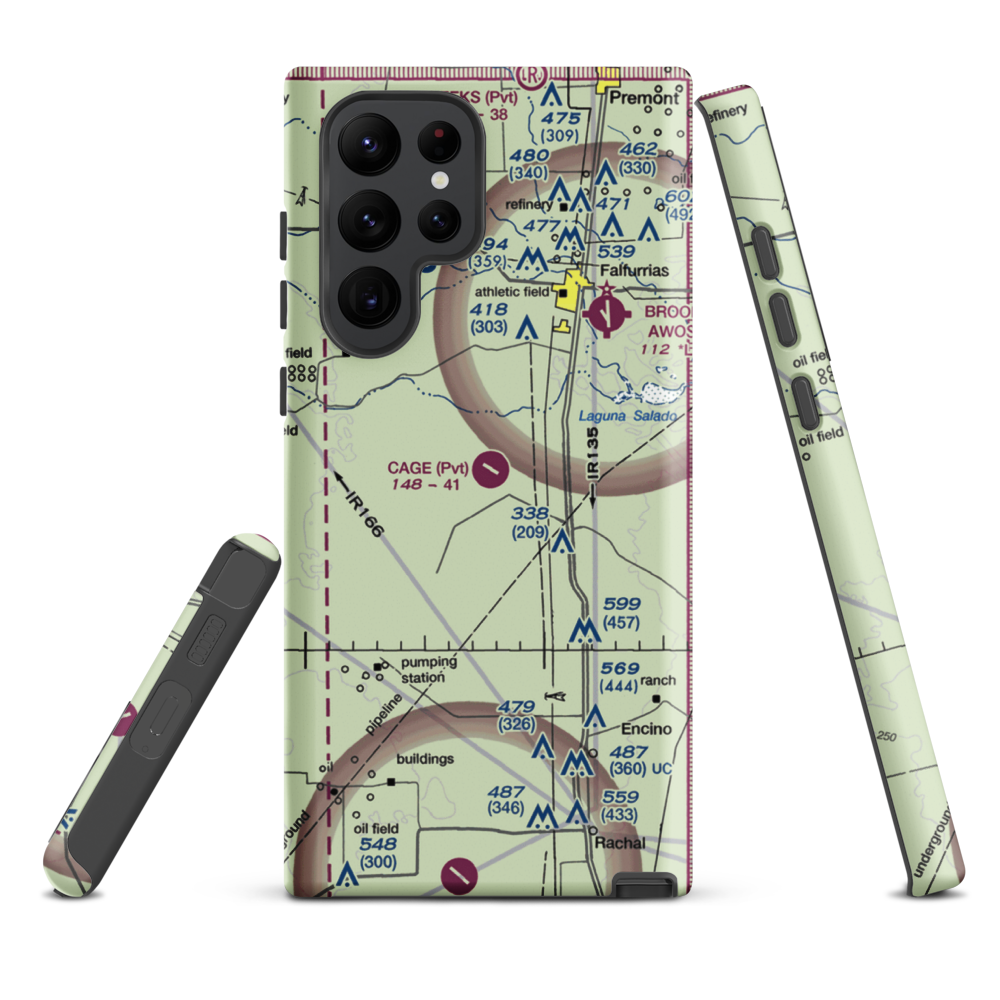 Cage Ranch Airport (7TE2) VFR Sectional Samsung Phone Case Samsung Galaxy S22 Ultra model shown