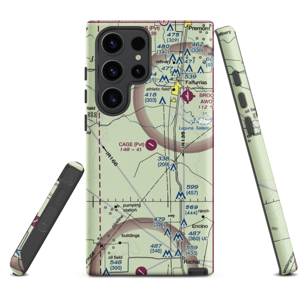 Cage Ranch Airport (7TE2) VFR Sectional Samsung Phone Case Samsung Galaxy S23 Ultra model shown