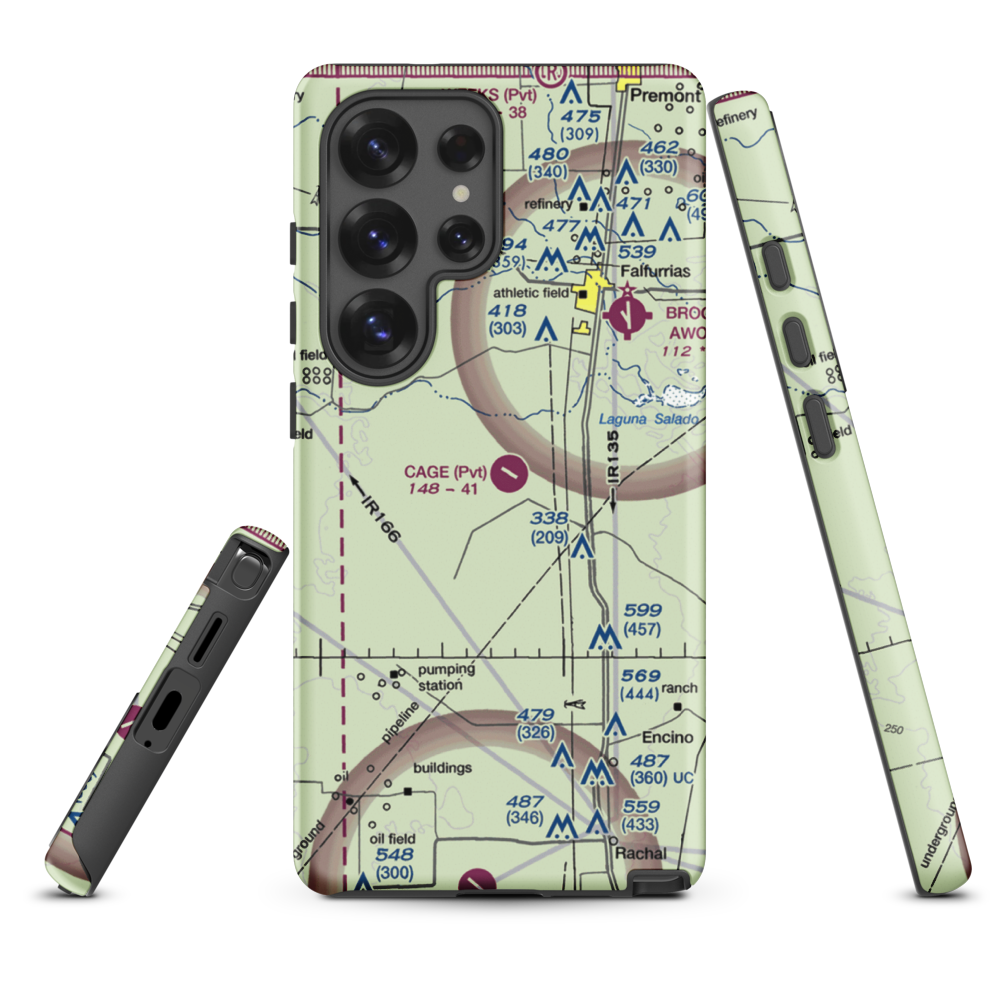 Cage Ranch Airport (7TE2) VFR Sectional Samsung Phone Case Samsung Galaxy S25 Ultra model shown