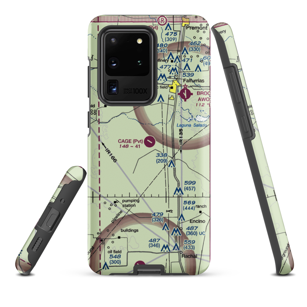 Cage Ranch Airport (7TE2) VFR Sectional Samsung Phone Case Samsung Galaxy S20 Ultra model shown