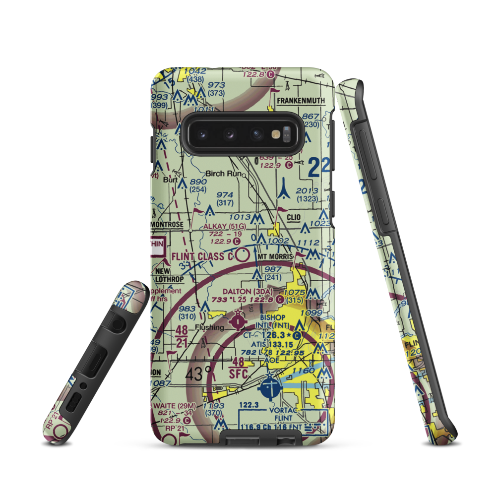 Cagney Airport (51G) VFR Sectional Samsung Phone Case Samsung Galaxy S10 model shown