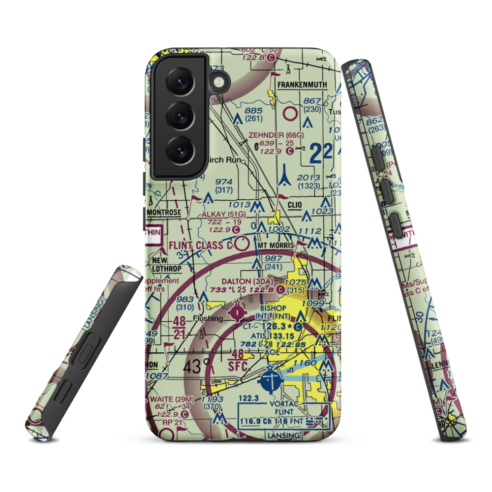 Cagney Airport (51G) VFR Sectional Samsung Phone Case Samsung Galaxy S22 Plus model shown