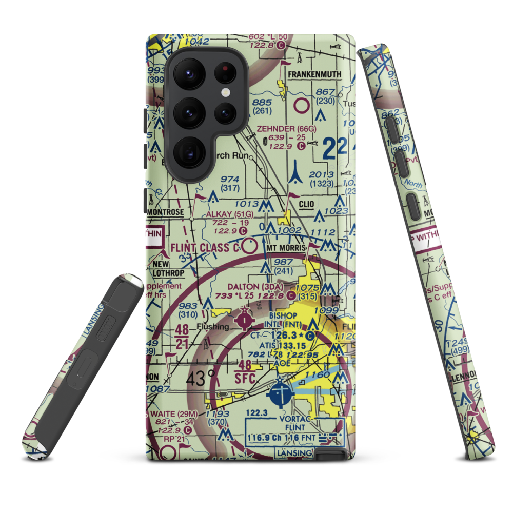 Cagney Airport (51G) VFR Sectional Samsung Phone Case Samsung Galaxy S22 Ultra model shown