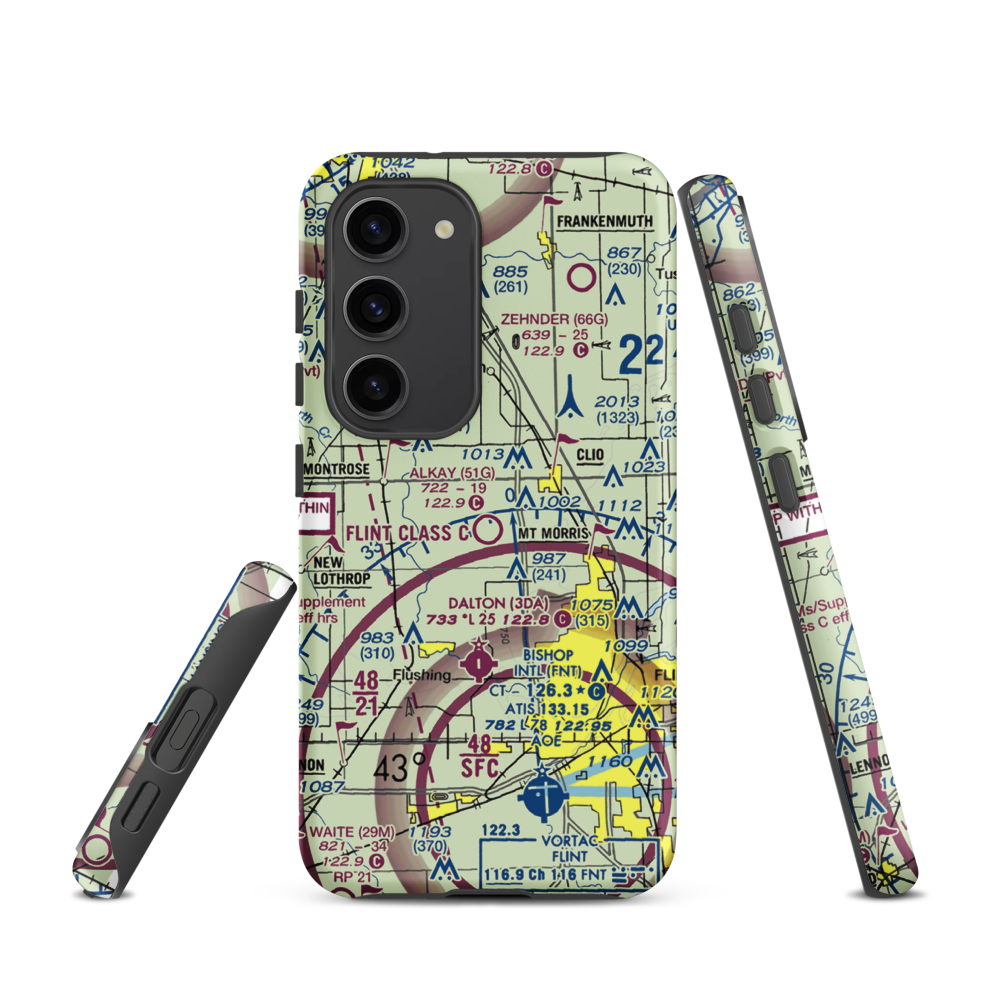 Cagney Airport (51G) VFR Sectional Samsung Phone Case Samsung Galaxy S23 model shown