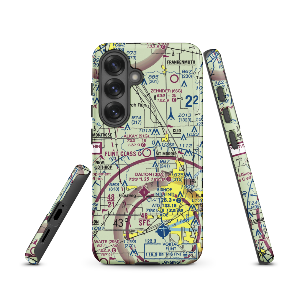 Cagney Airport (51G) VFR Sectional Samsung Phone Case Samsung Galaxy S25 model shown