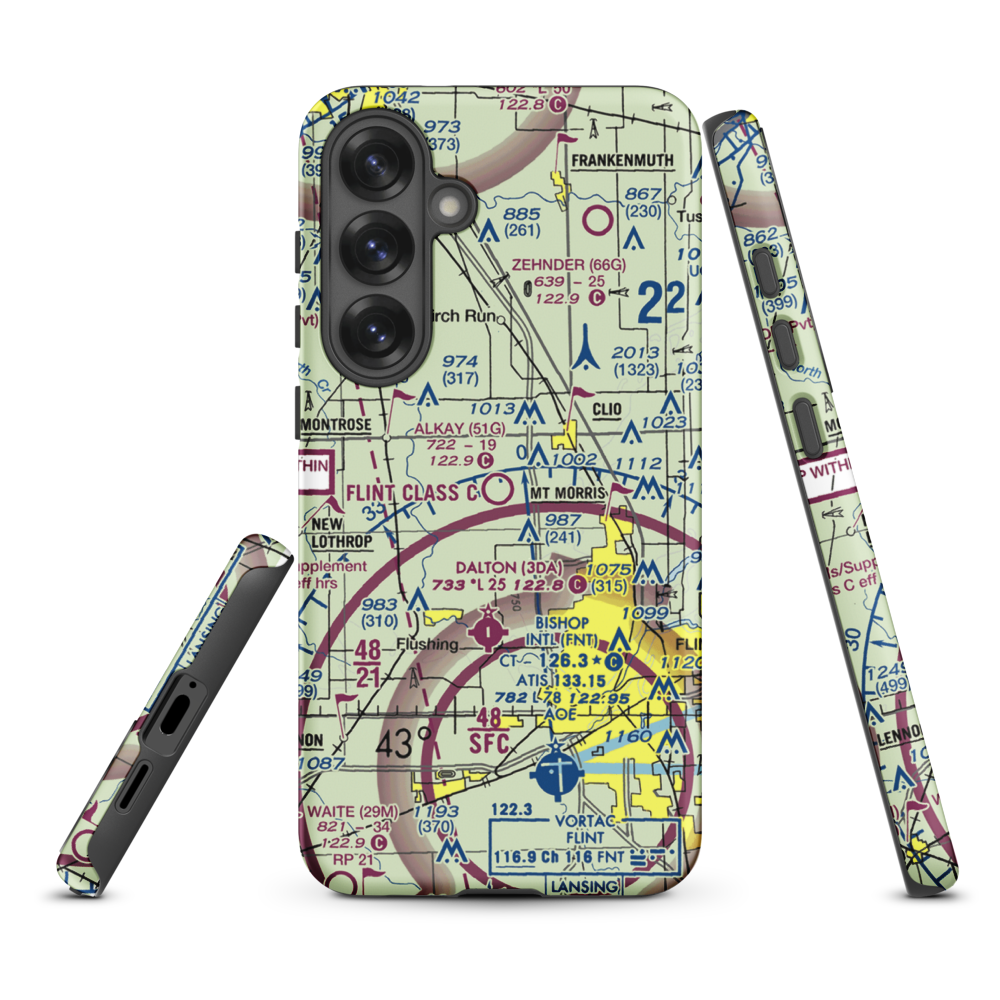 Cagney Airport (51G) VFR Sectional Samsung Phone Case Samsung Galaxy S25 Plus model shown