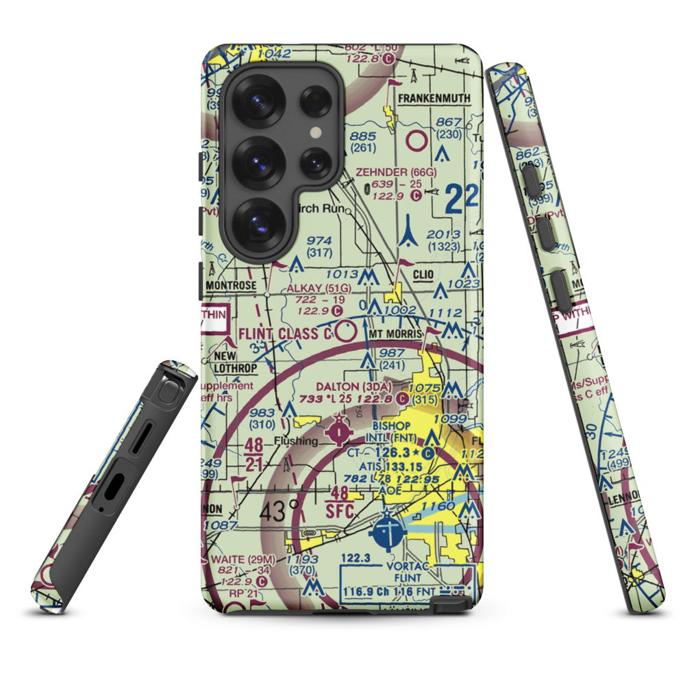 Cagney Airport (51G) VFR Sectional Samsung Phone Case Samsung Galaxy S25 Ultra model shown