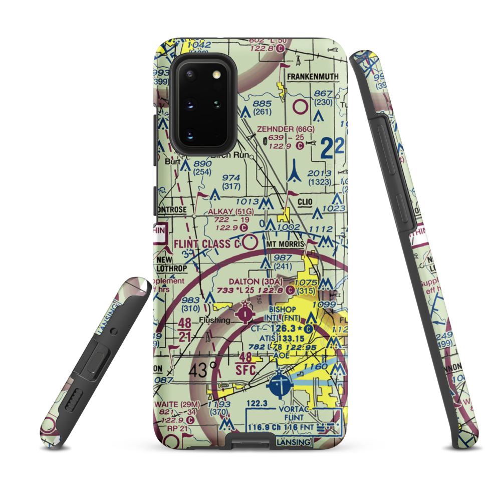 Cagney Airport (51G) VFR Sectional Samsung Phone Case Samsung Galaxy S20 Plus model shown