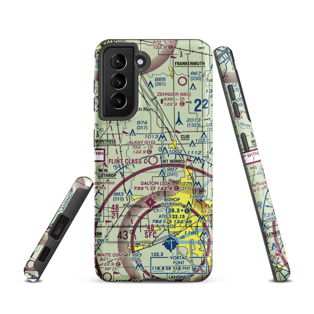 Cagney Airport (51G) VFR Sectional Samsung Phone Case Samsung Galaxy S21 model shown