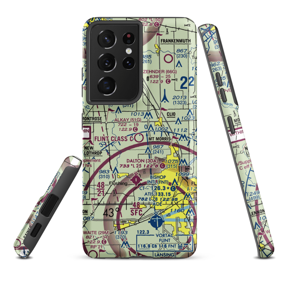 Cagney Airport (51G) VFR Sectional Samsung Phone Case Samsung Galaxy S21 Ultra model shown