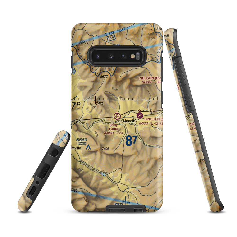 Cain Ranch Airport (28MT) VFR Sectional Samsung Phone Case Samsung Galaxy S10 Plus model shown