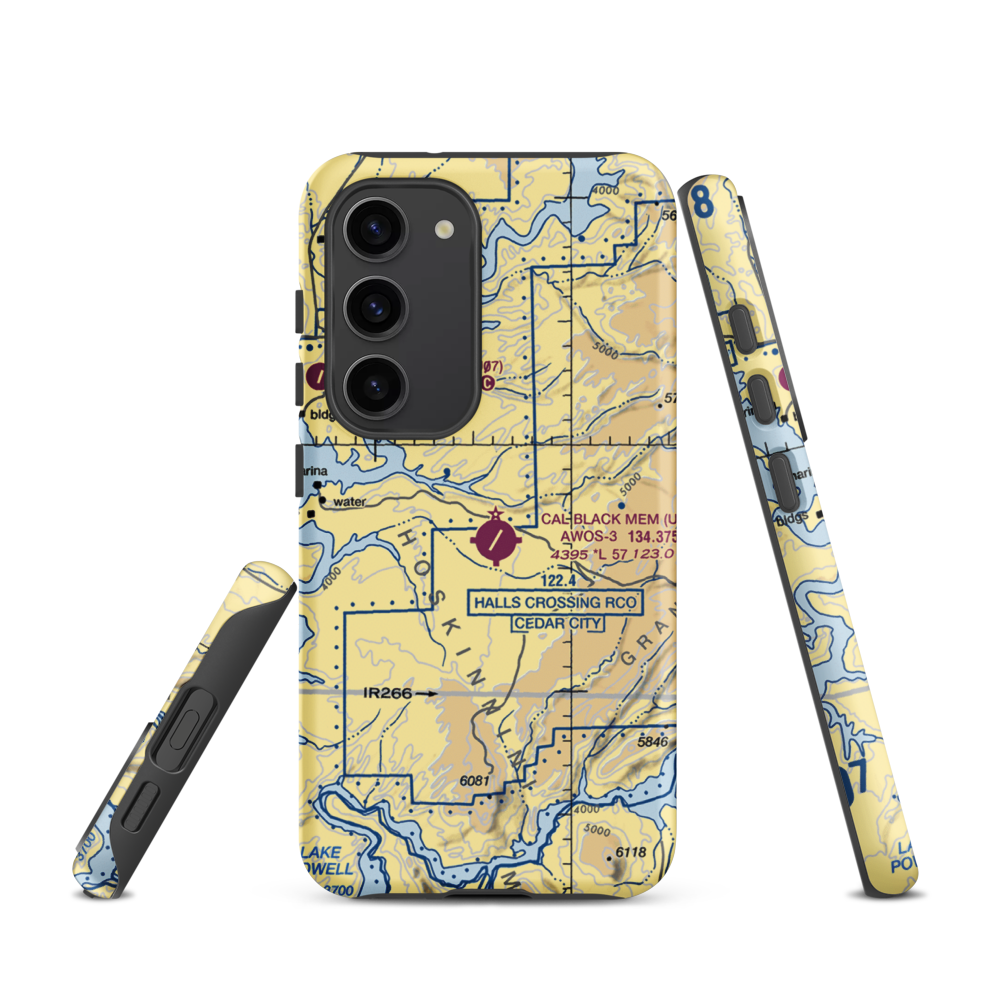 Cal Black Memorial Airport (U96) VFR Sectional Samsung Phone Case Samsung Galaxy S23 model shown