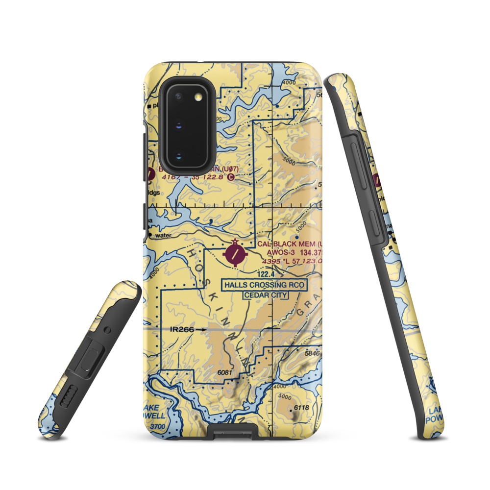 Cal Black Memorial Airport (U96) VFR Sectional Samsung Phone Case Samsung Galaxy S20 model shown