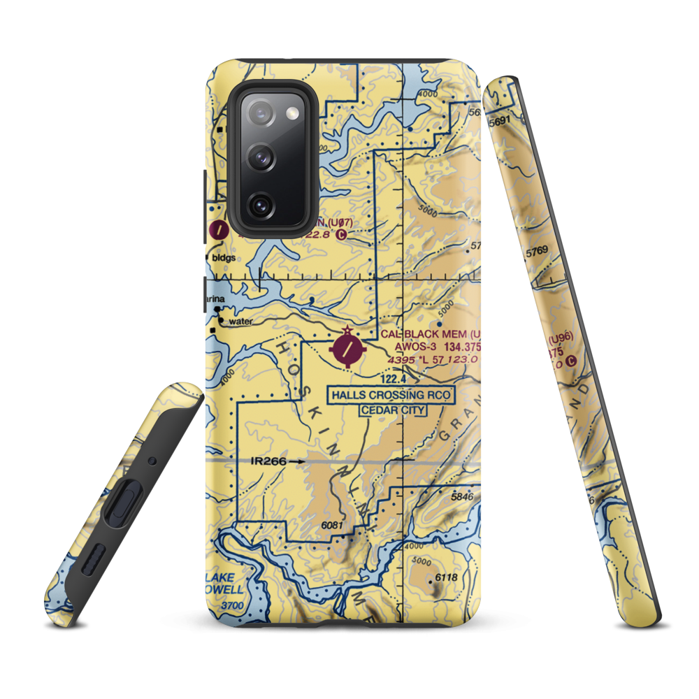 Cal Black Memorial Airport (U96) VFR Sectional Samsung Phone Case Samsung Galaxy S20 FE model shown