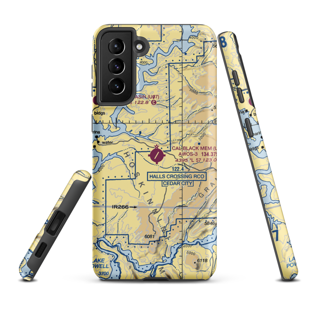 Cal Black Memorial Airport (U96) VFR Sectional Samsung Phone Case Samsung Galaxy S21 FE model shown