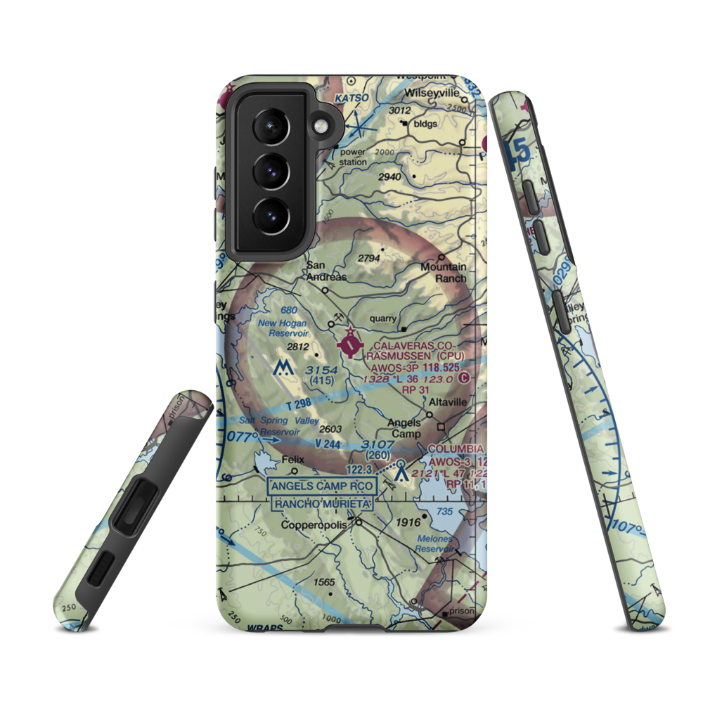 Calaveras Co Maury Rasmussen Field (CPU) VFR Sectional Samsung Phone Case Samsung Galaxy S21 FE model shown