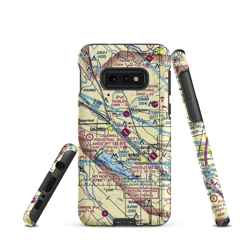 Caldwell Industrial Airport (EUL) VFR Sectional Samsung Phone Case Samsung Galaxy S10e model shown