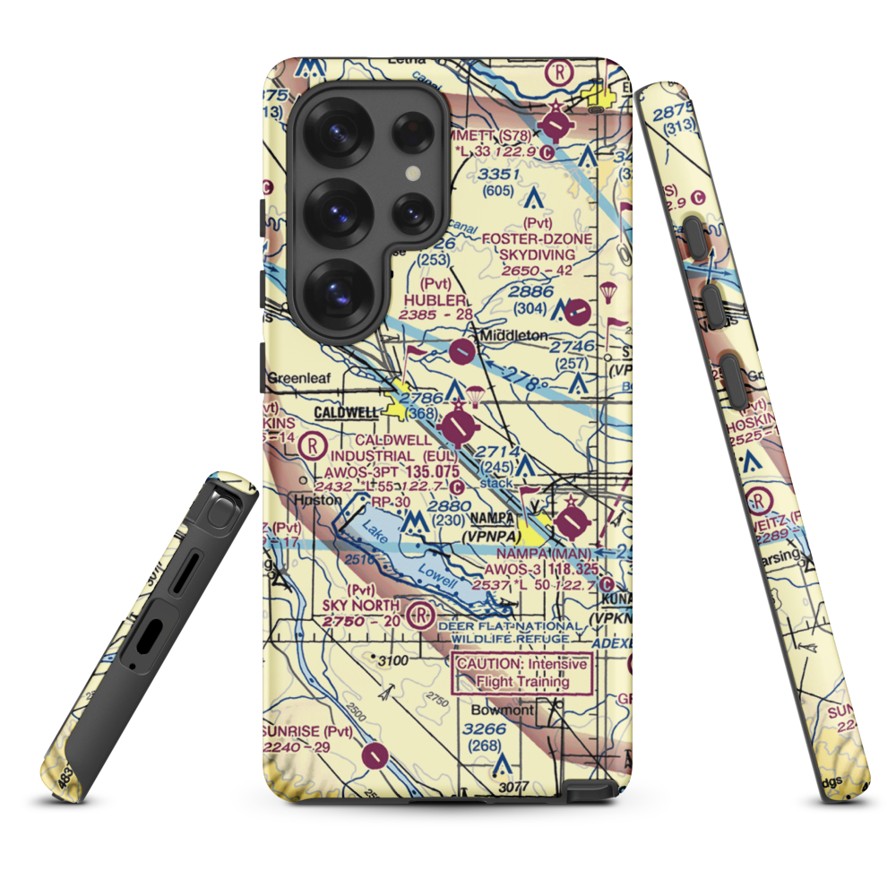 Caldwell Industrial Airport (EUL) VFR Sectional Samsung Phone Case Samsung Galaxy S25 Ultra model shown