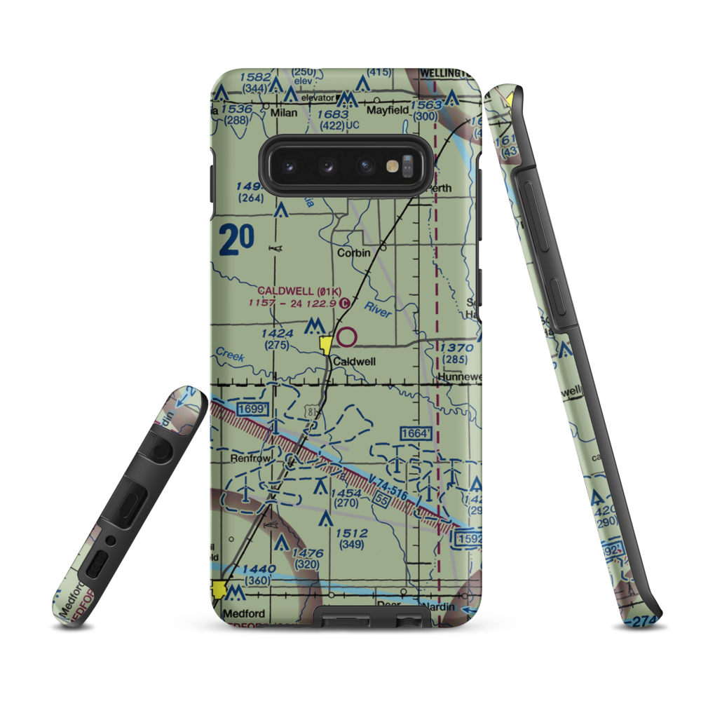 Caldwell Municipal Airport (01K) VFR Sectional Samsung Phone Case Samsung Galaxy S10 Plus model shown