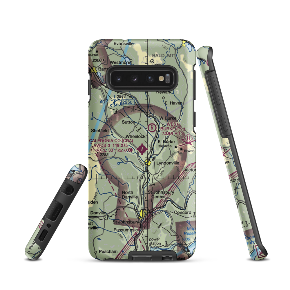 Caledonia County Airport (CDA) VFR Sectional Samsung Phone Case Samsung Galaxy S10 model shown