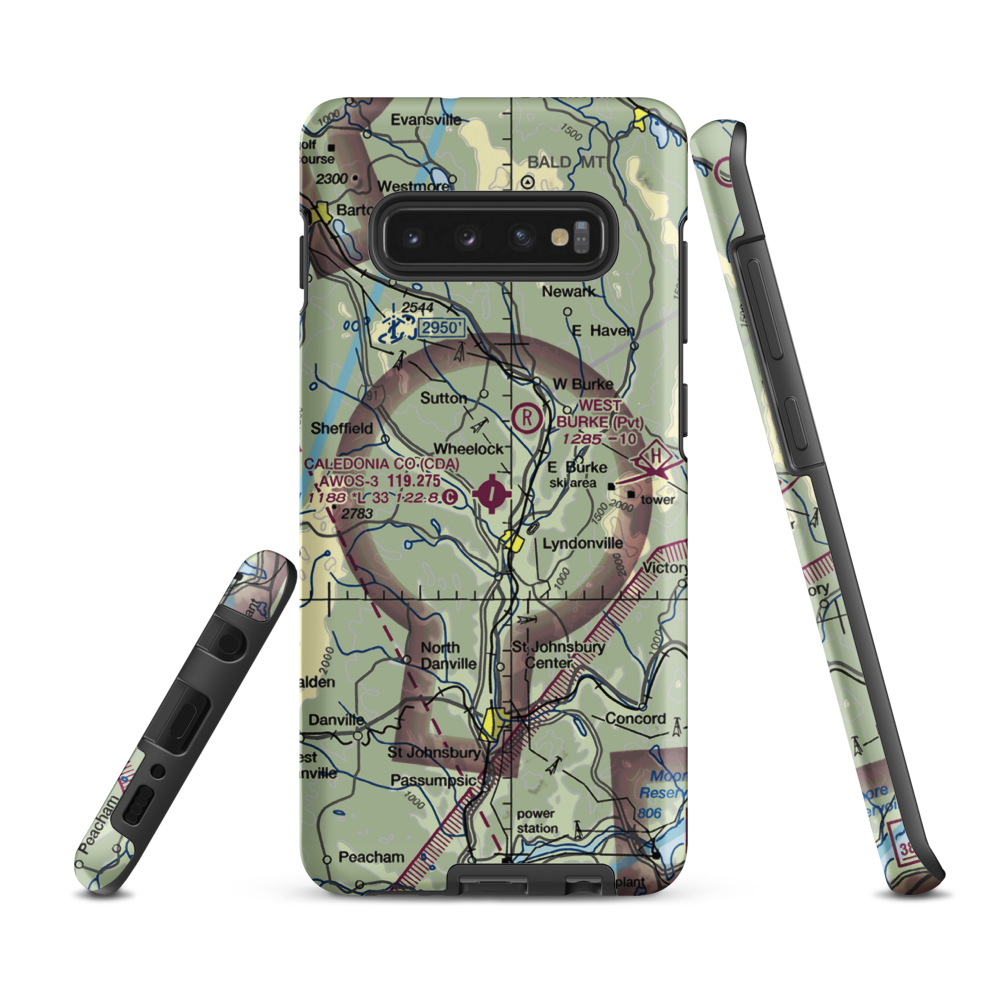 Caledonia County Airport (CDA) VFR Sectional Samsung Phone Case Samsung Galaxy S10 Plus model shown