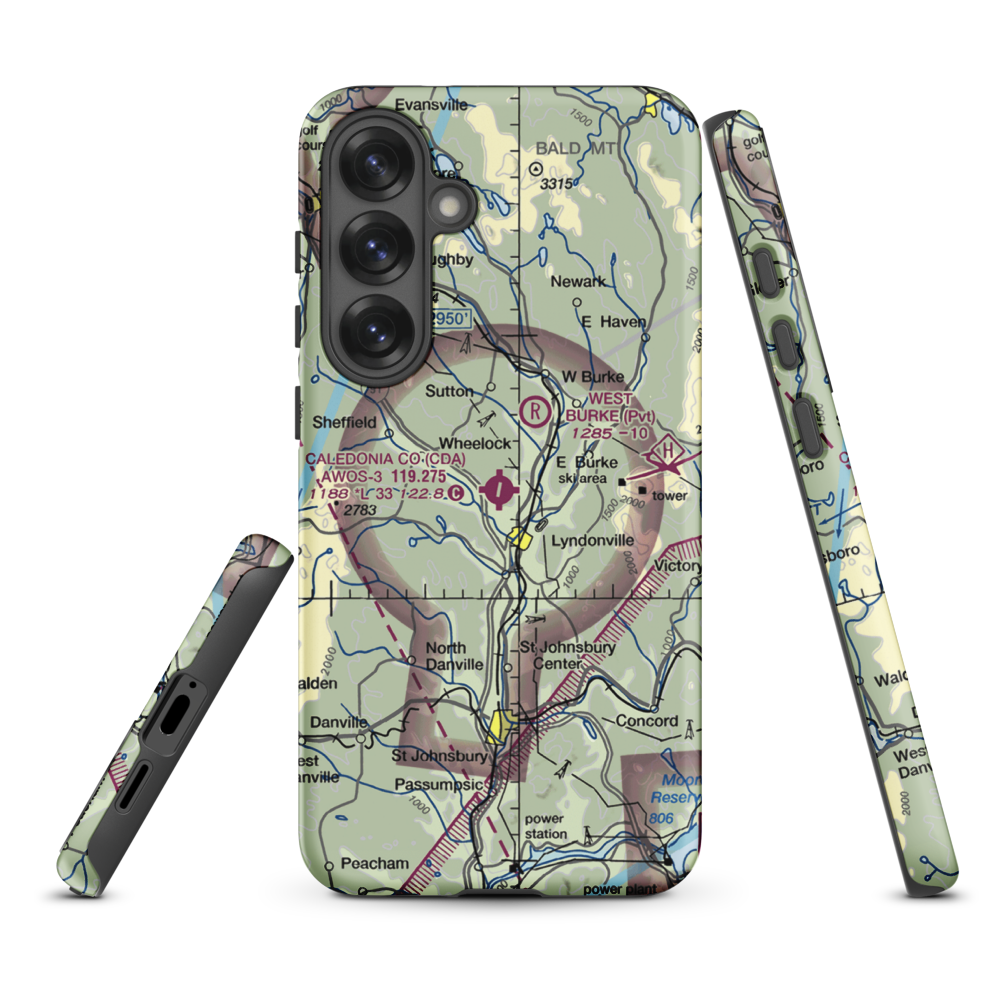 Caledonia County Airport (CDA) VFR Sectional Samsung Phone Case Samsung Galaxy S25 Plus model shown