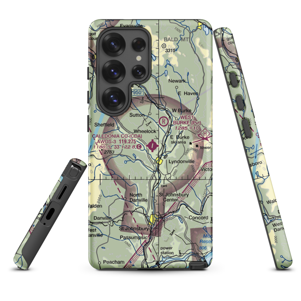 Caledonia County Airport (CDA) VFR Sectional Samsung Phone Case Samsung Galaxy S25 Ultra model shown