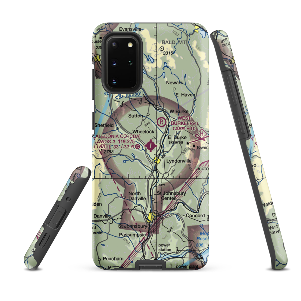 Caledonia County Airport (CDA) VFR Sectional Samsung Phone Case Samsung Galaxy S20 Plus model shown