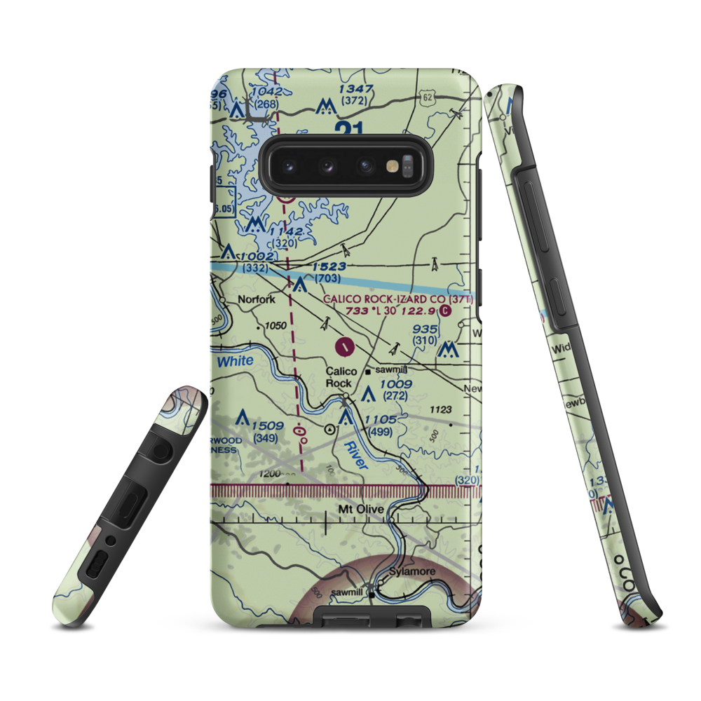Calico Rock Izard County Airport (37T) VFR Sectional Samsung Phone Case Samsung Galaxy S10 Plus model shown