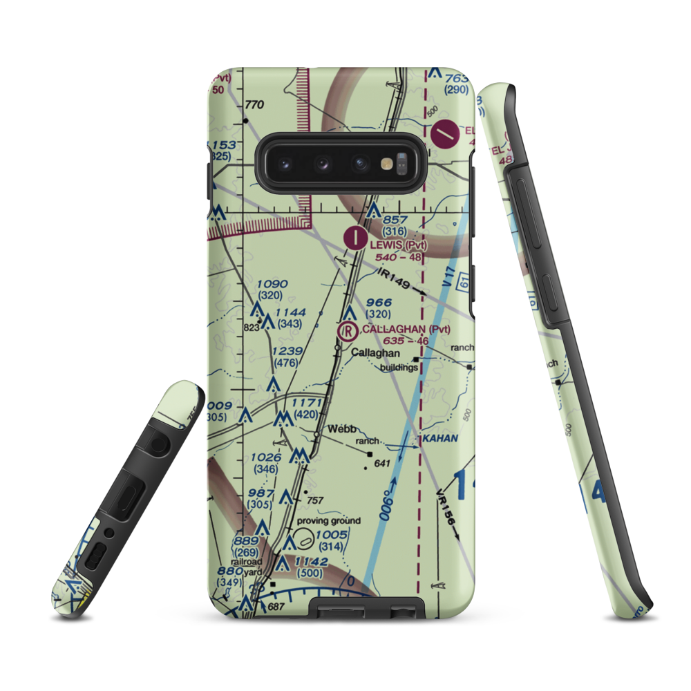 Callaghan Ranch Airport (90TX) VFR Sectional Samsung Phone Case Samsung Galaxy S10 Plus model shown