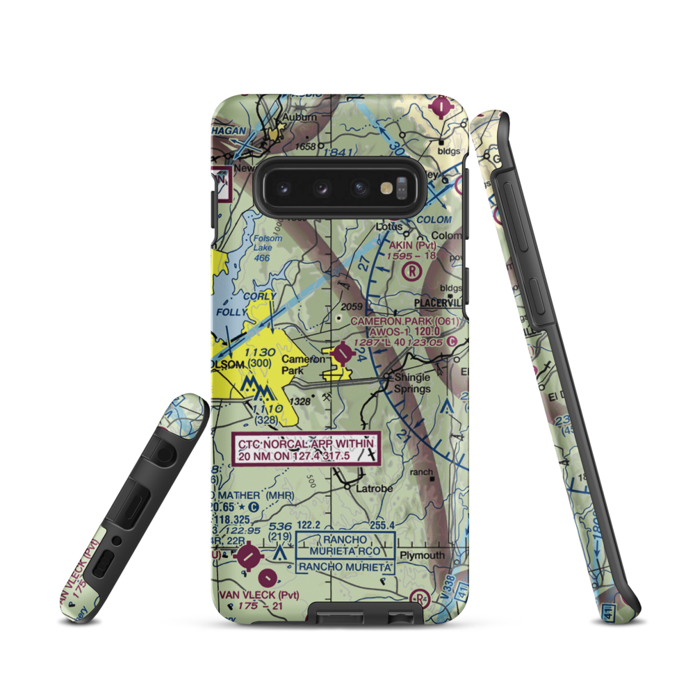 Cameron Park Airport (O61) VFR Sectional Samsung Phone Case Samsung Galaxy S10 model shown