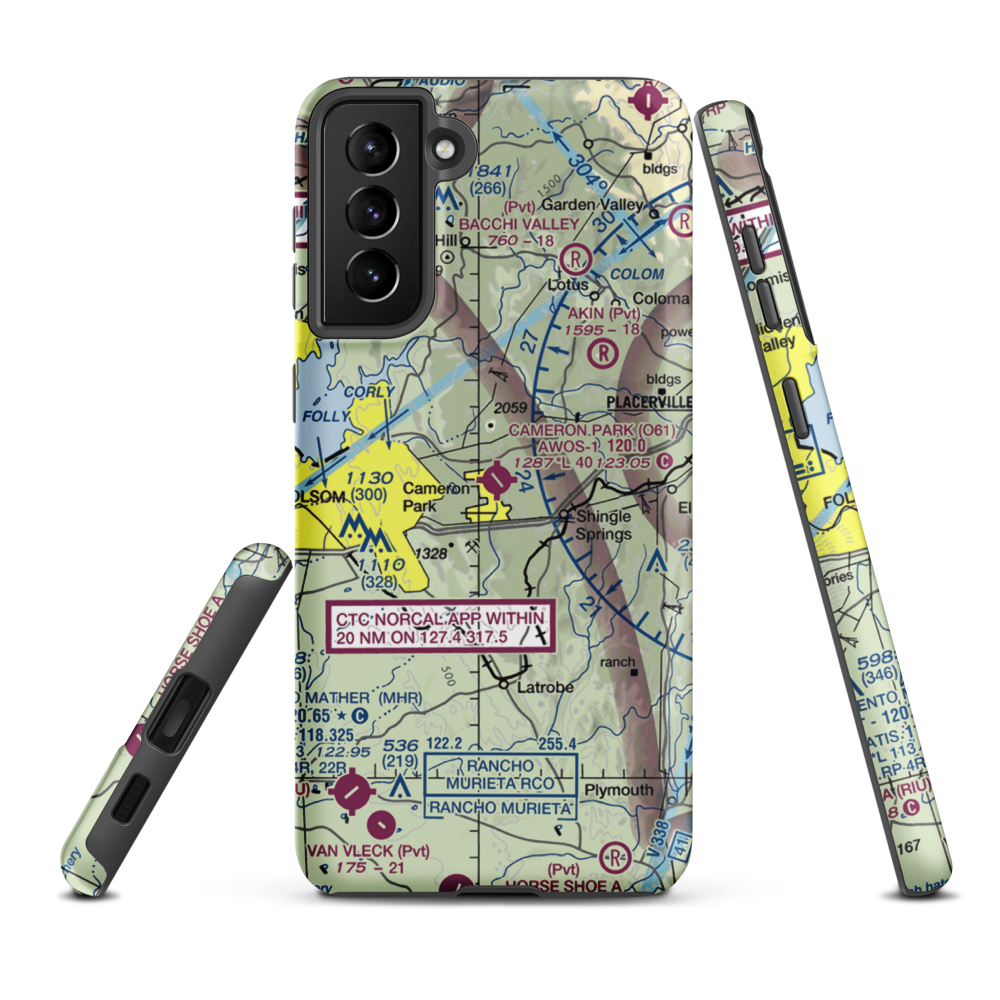 Cameron Park Airport (O61) VFR Sectional Samsung Phone Case Samsung Galaxy S21 Plus model shown