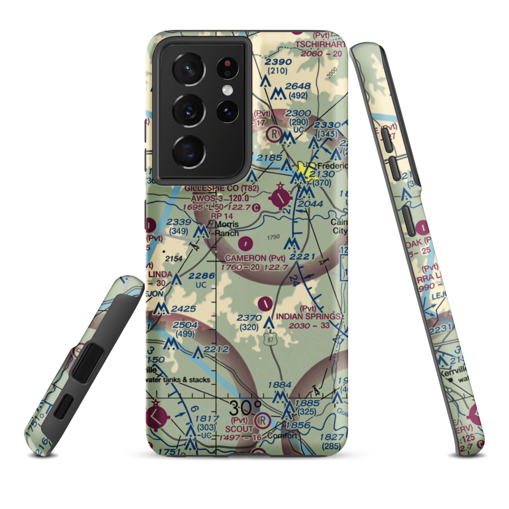 Cameron Ranch Airport (TE97) VFR Sectional Samsung Phone Case Samsung Galaxy S21 Plus model shown