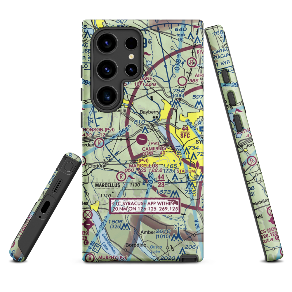 Camillus Airport (NY2) VFR Sectional Samsung Phone Case Samsung Galaxy S24 Ultra model shown