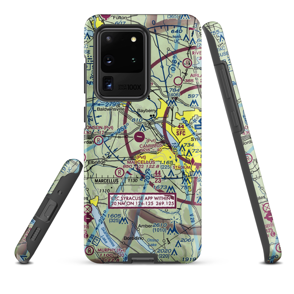 Camillus Airport (NY2) VFR Sectional Samsung Phone Case Samsung Galaxy S20 Ultra model shown