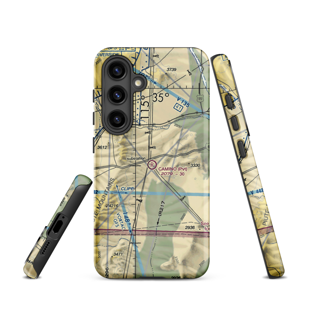 Camino Airstrip (CL29) VFR Sectional Samsung Phone Case Samsung Galaxy S24 model shown