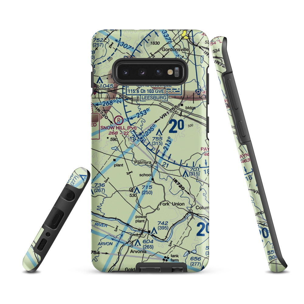 Camp Friendship Airfield (77VA) VFR Sectional Samsung Phone Case Samsung Galaxy S10 Plus model shown