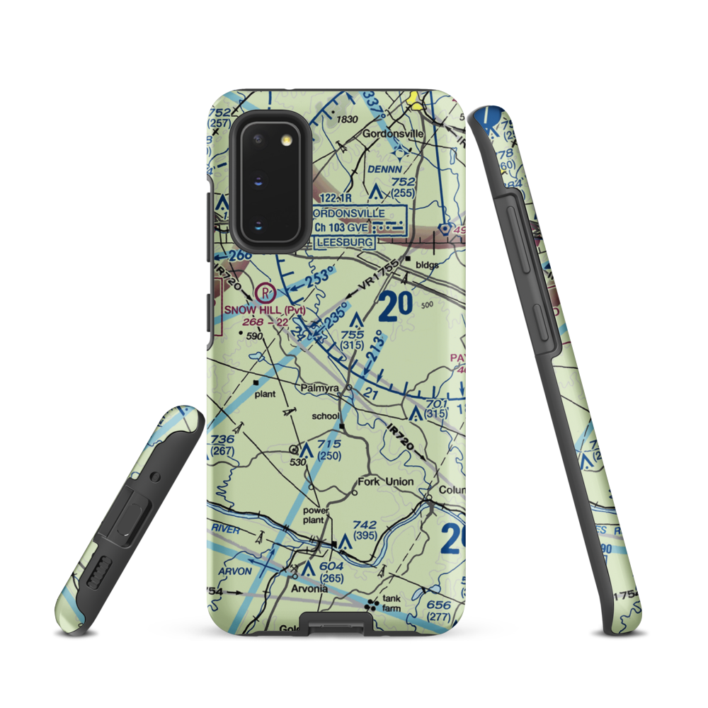Camp Friendship Airfield (77VA) VFR Sectional Samsung Phone Case Samsung Galaxy S20 model shown