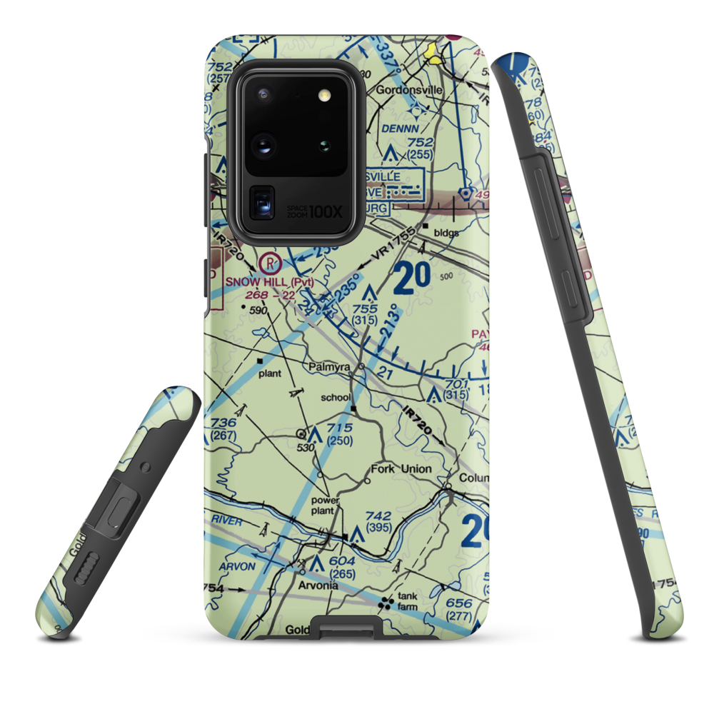 Camp Friendship Airfield (77VA) VFR Sectional Samsung Phone Case Samsung Galaxy S20 Ultra model shown