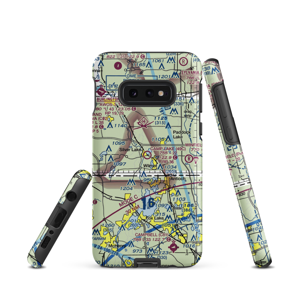 Camp Lake Airport (49C) VFR Sectional Samsung Phone Case Samsung Galaxy S10 Plus model shown