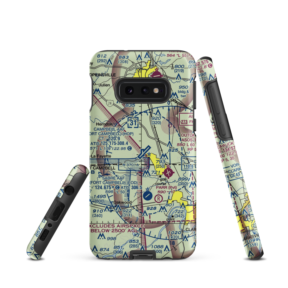 Campbell AAF (Fort Campbell) Air Field (HOP) VFR Sectional Samsung Phone Case Samsung Galaxy S10e model shown