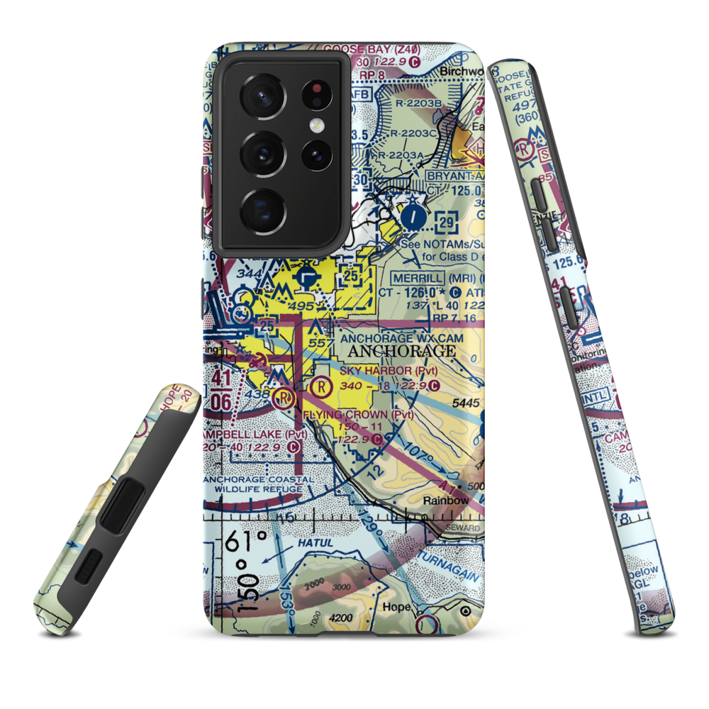 Campbell Airstrip (CSR) VFR Sectional Samsung Phone Case Samsung Galaxy S21 Ultra model shown