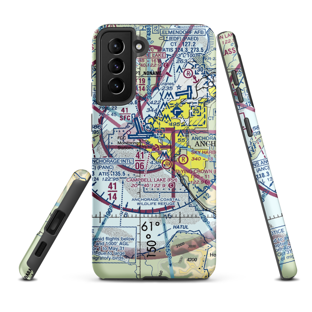 Campbell Lake Seaplane Base (33AA) VFR Sectional Samsung Phone Case Samsung Galaxy S21 Plus model shown