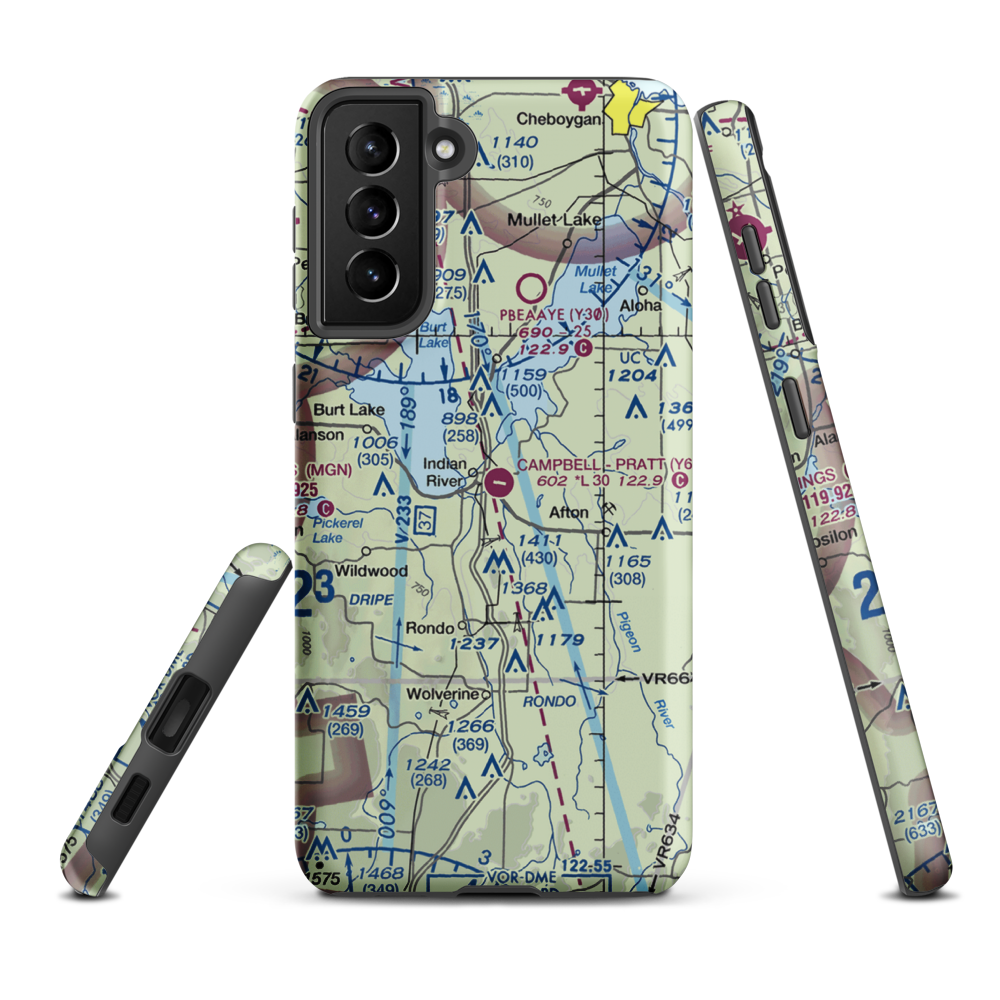 Campbell-Pratt Airport (Y65) VFR Sectional Samsung Phone Case Samsung Galaxy S21 FE model shown
