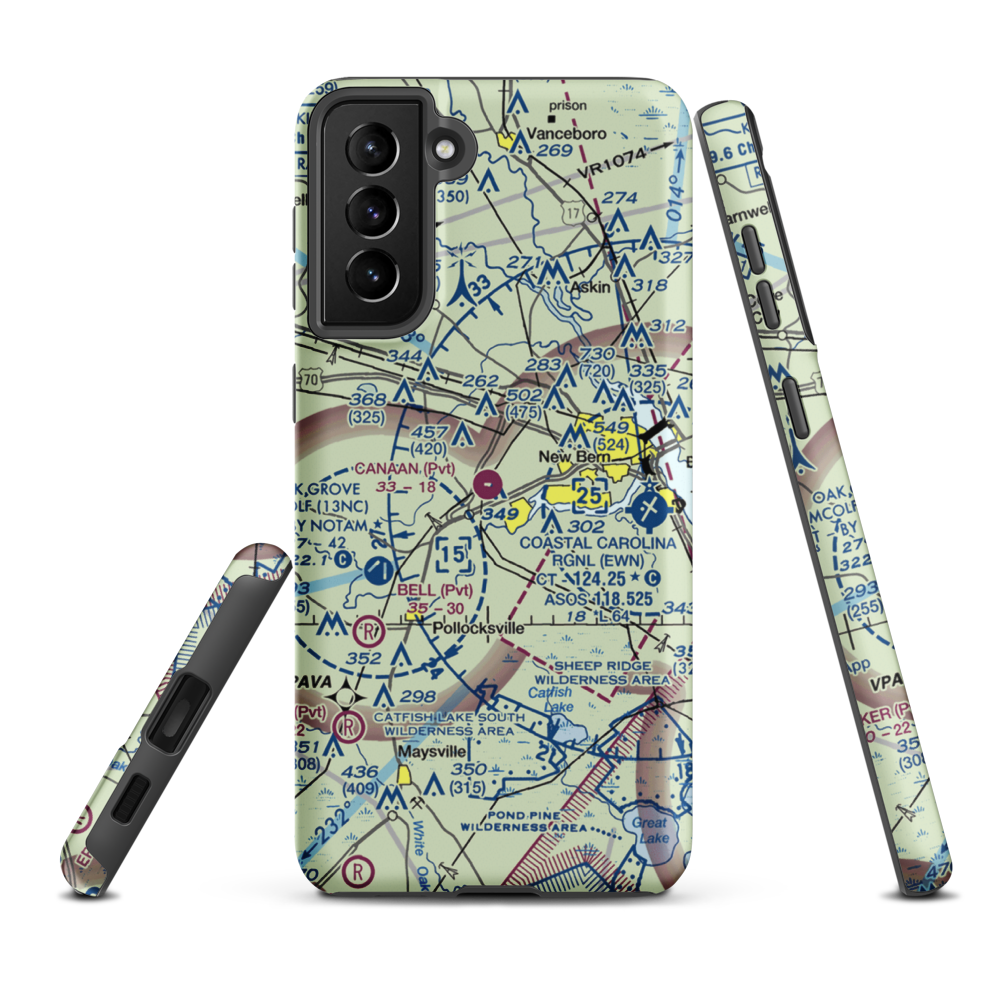 Canaan Air Base (NC20) VFR Sectional Samsung Phone Case Samsung Galaxy S21 Plus model shown