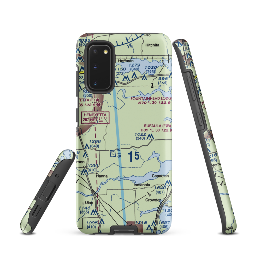 Canadian River Ranch Airport (OK04) VFR Sectional Samsung Phone Case Samsung Galaxy S20 model shown