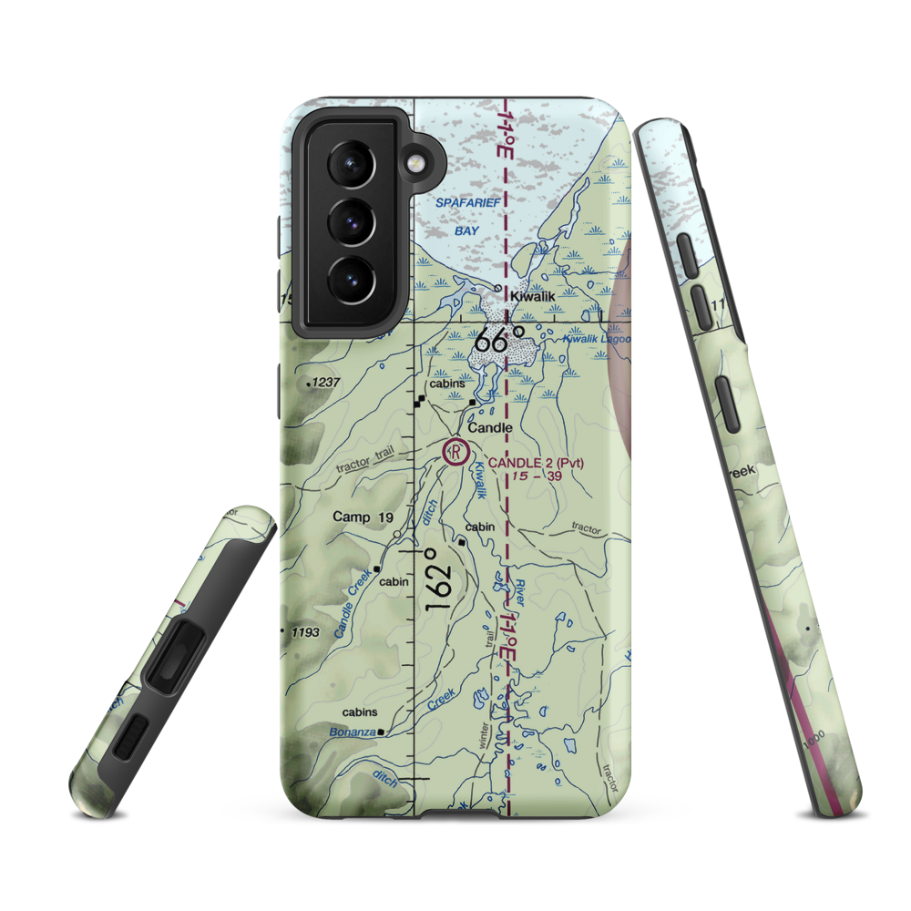 Candle 2 Airport (AK75) VFR Sectional Samsung Phone Case Samsung Galaxy S21 FE model shown