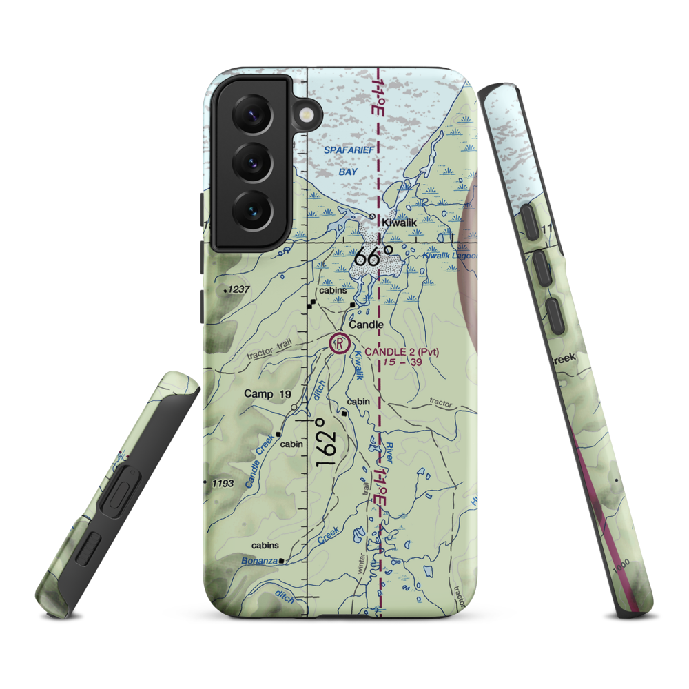 Candle 2 Airport (AK75) VFR Sectional Samsung Phone Case Samsung Galaxy S22 Plus model shown