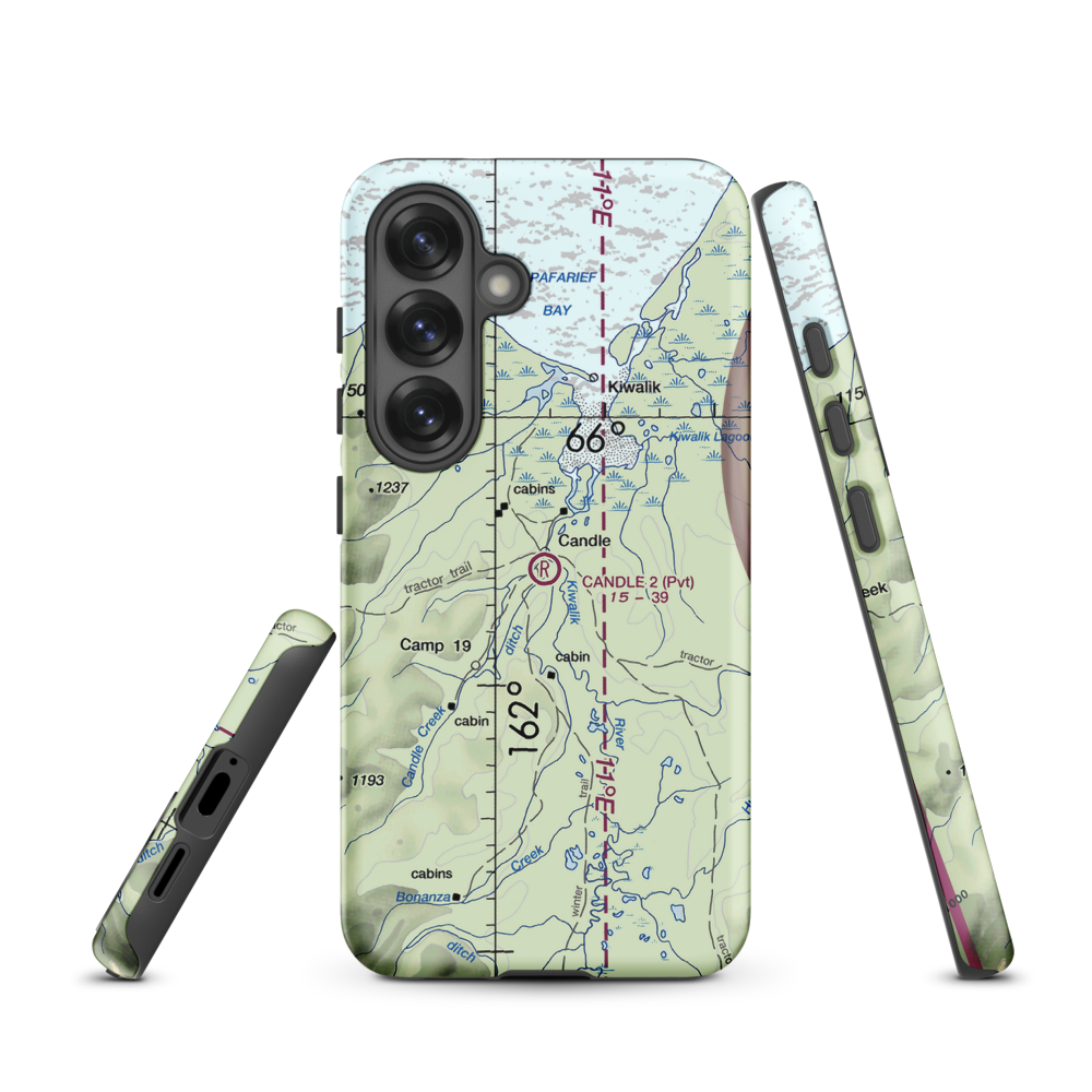 Candle 2 Airport (AK75) VFR Sectional Samsung Phone Case Samsung Galaxy S25 model shown