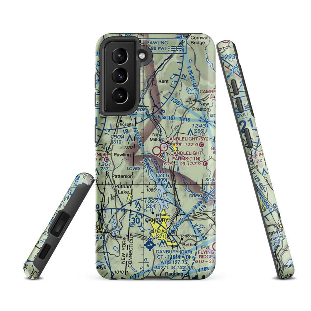 Candlelight Farms Airport (11N) VFR Sectional Samsung Phone Case Samsung Galaxy S21 FE model shown